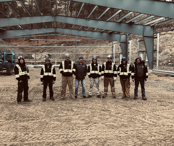 Our metal building construction services crew photo