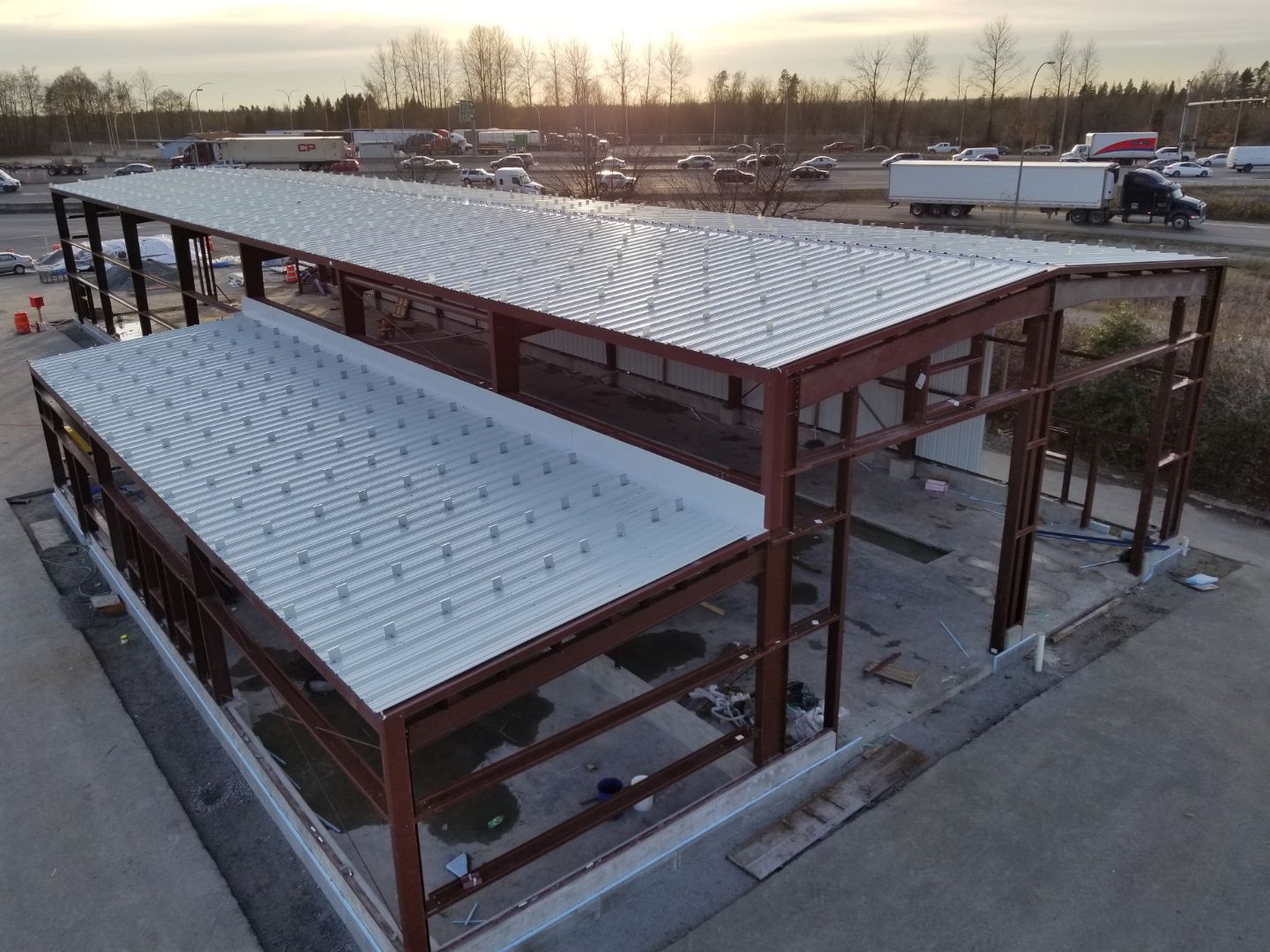 Steel structure with metal roof project photo